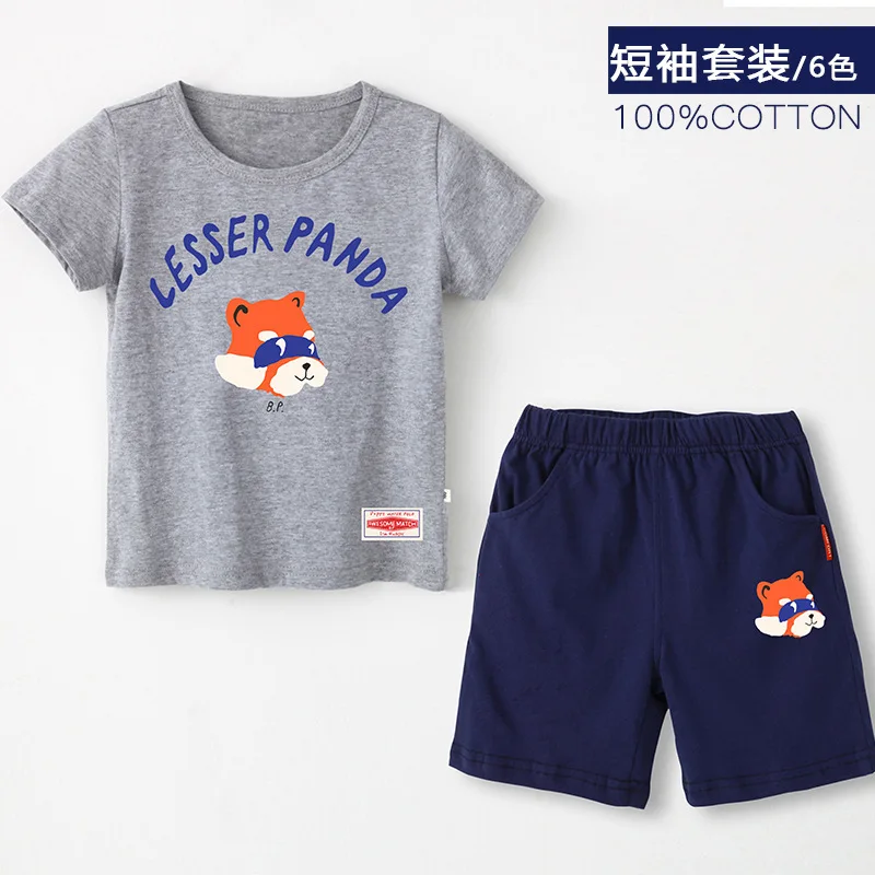 

Childrenswear Children 2019 Children Childrenswear Korean-style CHILDREN'S Short-sleeved Clothes Set 076