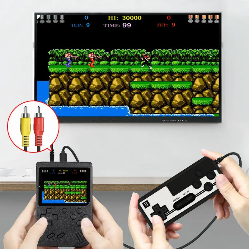 Retro Console Double Handheld Game Player Battery 3.0 Inch LCD Built-in 400 Video Games Gift for Kids Classic Videoconsolas