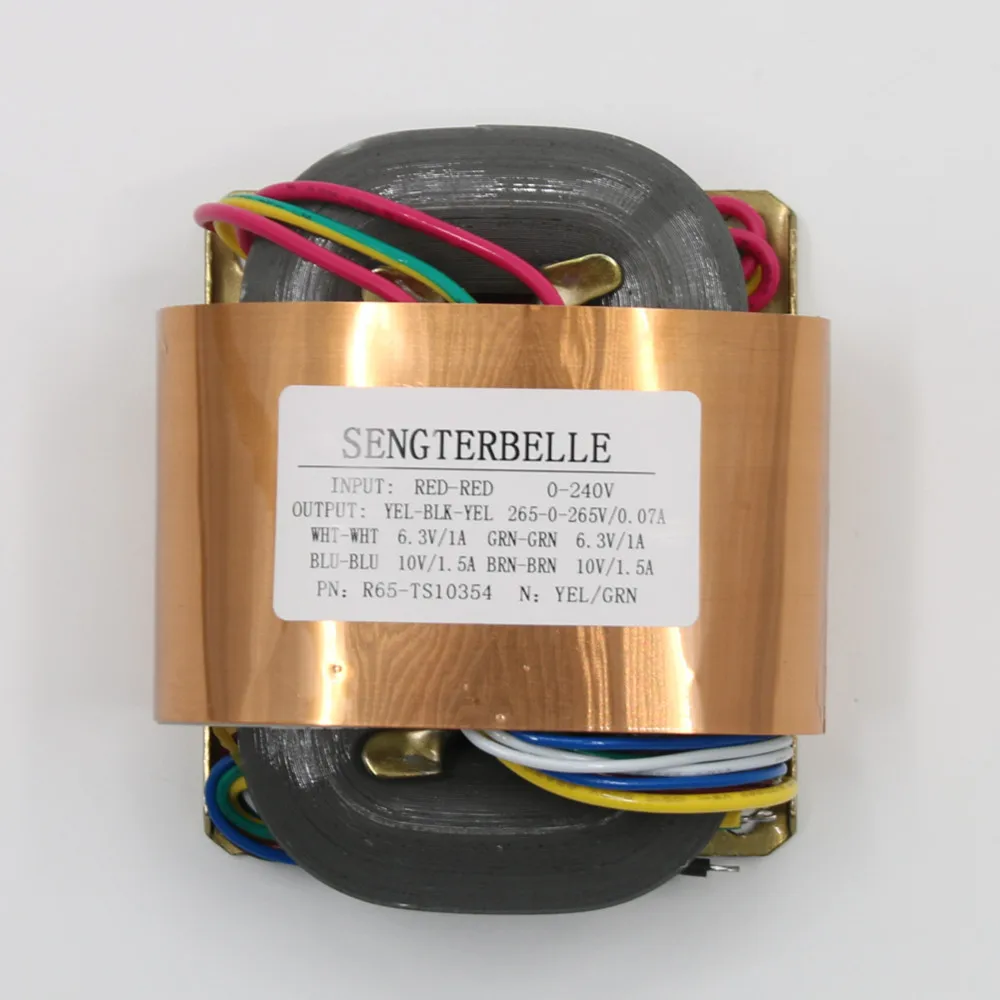 R65-TS10354 80 Вт (80VA) R сердечника Мощность трансформатор Выход: Двойная индикация 265V