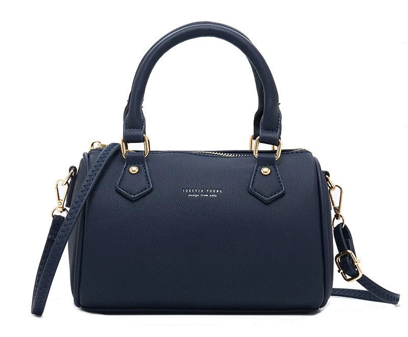Женская сумка из искусственной кожи, роскошная дизайнерская сумка с подушками, женская сумка через плечо, женская дизайнерская сумка ярких цветов - Цвет: Темно-синий