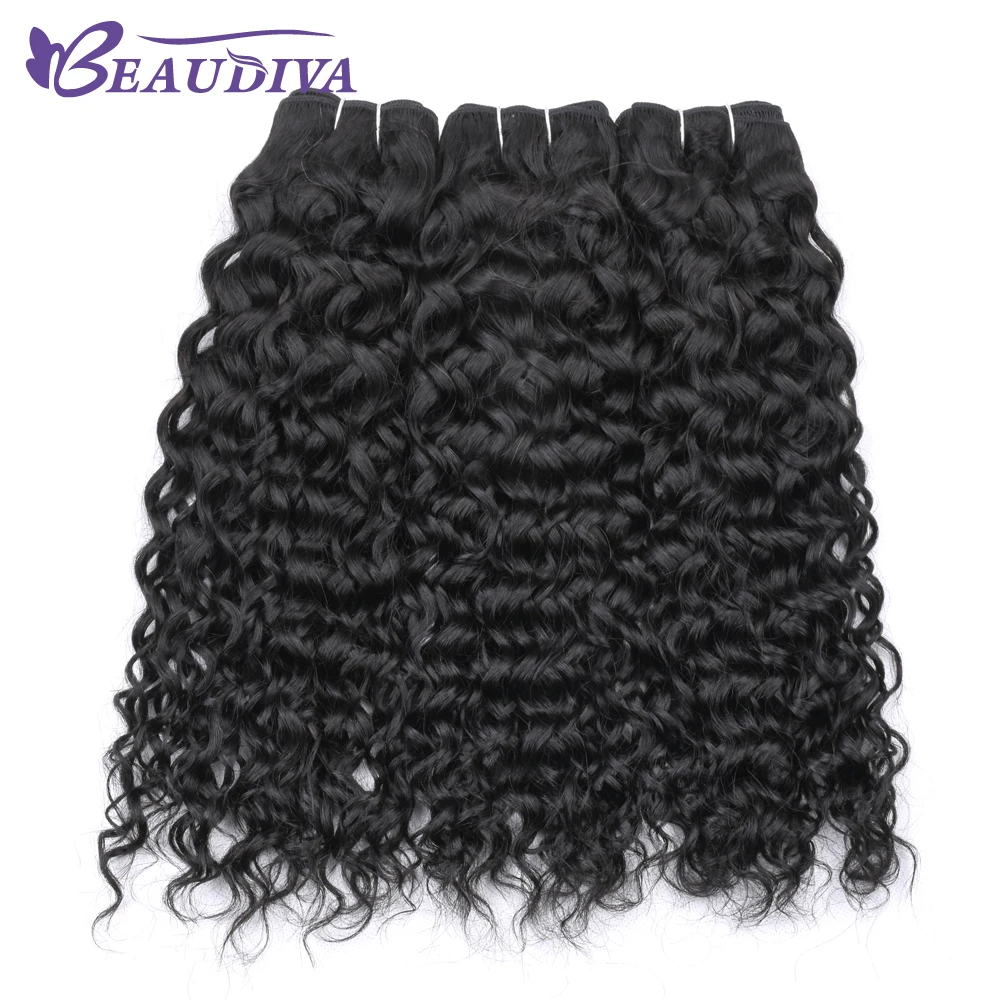Curly Brazilian Hair Weave Bundles Raw Human South Africa Warehouse Water Deep Wave Bundle Remy Extensions | Шиньоны и парики