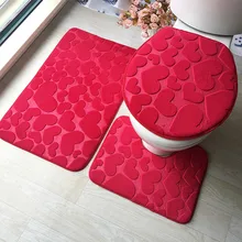 3 шт./компл. Ванная комната коврик набор фланель анти-скольжения Кухня ванны коврик ковер Ванная комната коврик для туалета моющийся коврик Banheiro d