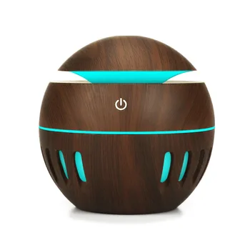 

Usb Wood Grain Portable Ultrasonic Air Humidifier Mist Maker Fogger with 7 Colors Led Night Light 130ml for home office car