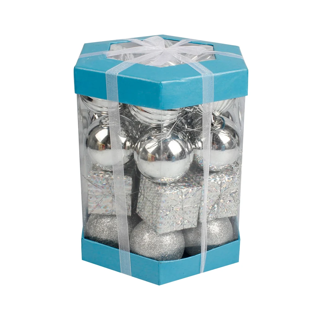 

Christmas Six Prism Box Decoration 28 Accessories Pumpkin Balls, Light Ball, Gift Boxes, Balls Gift for Friends