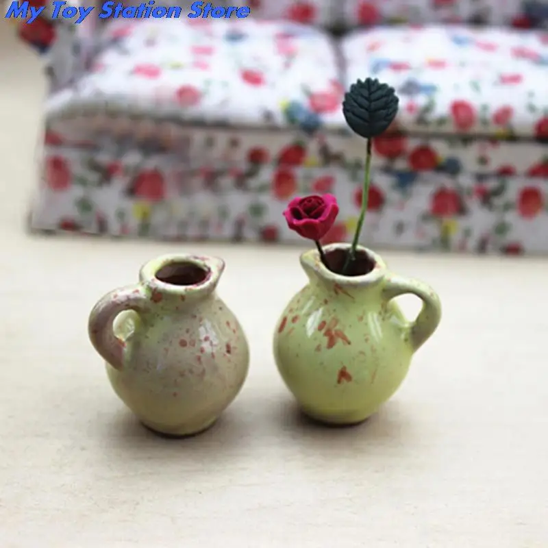 1/2/3/5/7/9pcs/set Dollhouse Mini Ceramic Porcelain Vase Accessories Doll House Miniatures 1:12 Accessories Decorative Miniature
