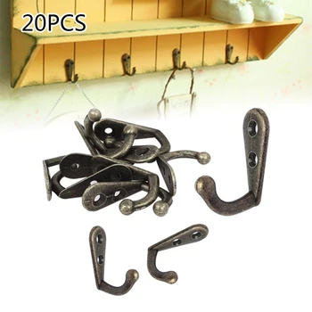 

20Pcs Vintage Style Rustic Cast Iron Wall Coat Hooks Hat Hook Hall Tree Hardware For Hanging Hat Clothes