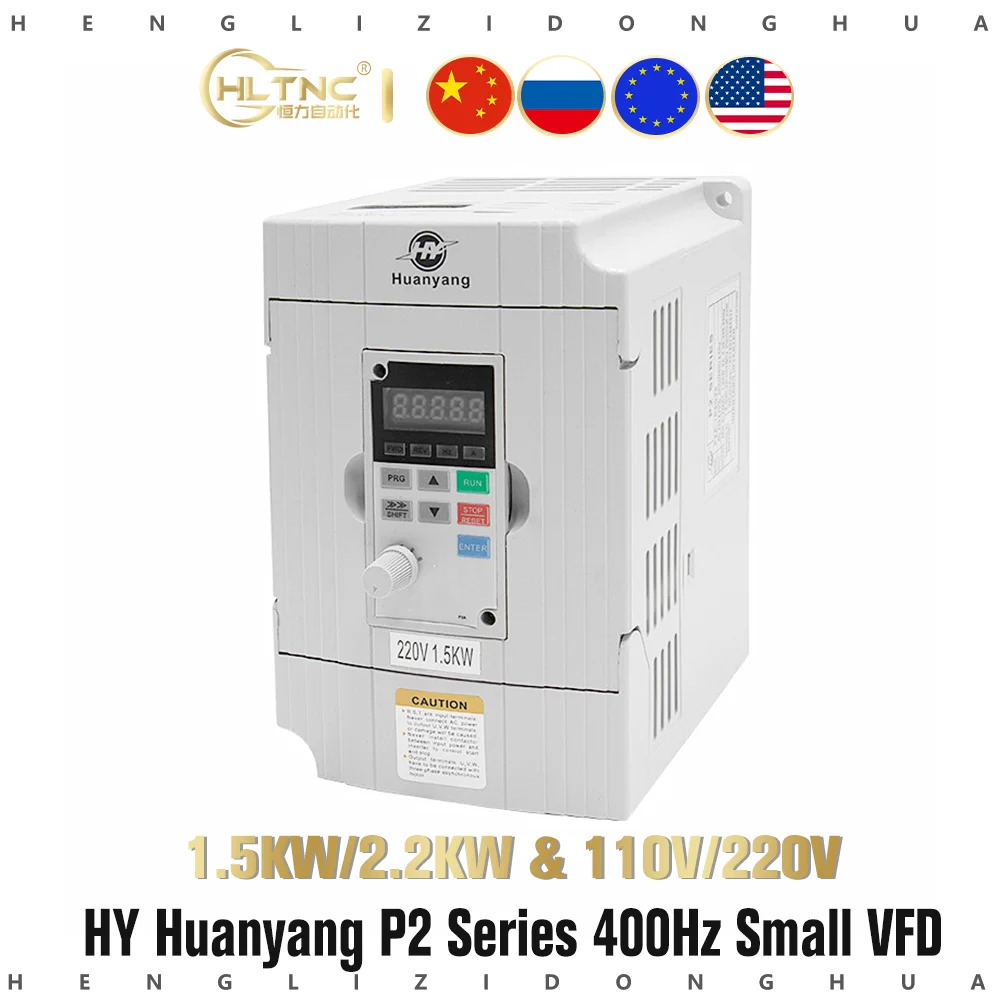 HY Huanyang P2 110V 220v 1.5kw / 2.2kw Vector Inveter 400Hz output Frequency Converter Variable Drive VFD Motor Speed Control |
