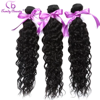 

Malaysian Water Wave 100% Human Hair Weave Bundles 3 pcs Per Lot 8-30 Inches Double Weft Extensions Non-Remy Trendy Beauty