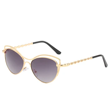 

FC Classic retro cat's eye sunglasses round retro metal frame black men punk sun glasses women 2019 uv400 decoration eyewear