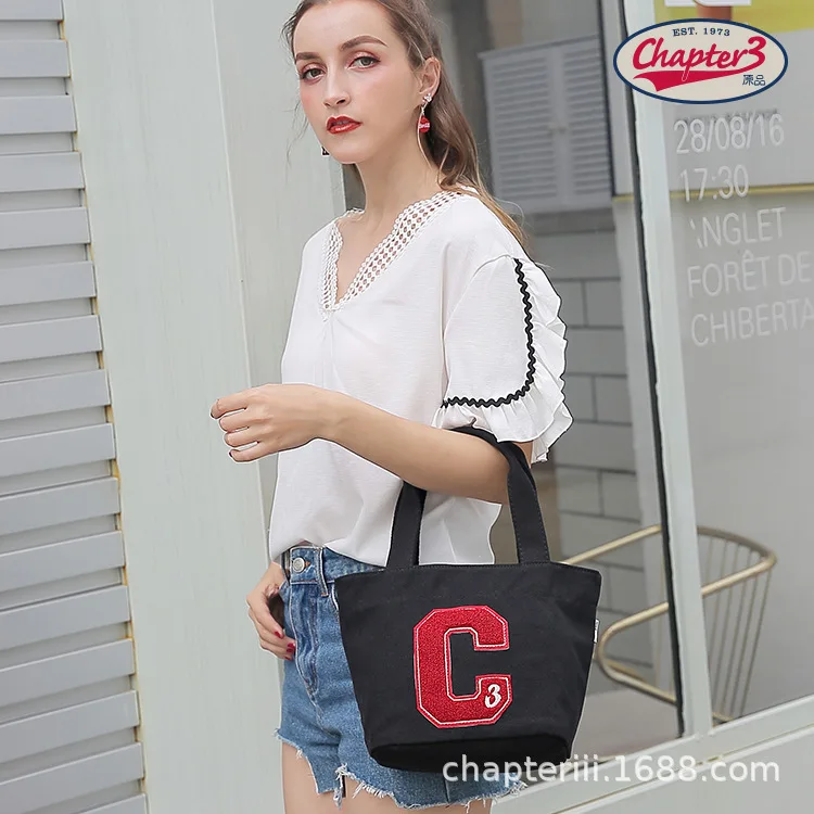 [ новая стильная Холщовая Сумка] [Bento Box bag] [небольшая Холщовая Сумка] [Женская сумка] [Сумка-тоут]