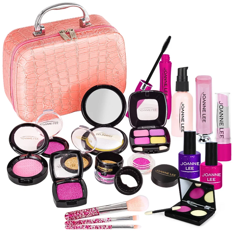 lifcasual Kit de maquiagem infantil para meninas - Finja jogar conjunto de  maquiagem lavável com bolsa de cosméticos batom, escova, espelho,  brinquedos de de festa para menina de 3 4 5 6 7 8 : : Beleza