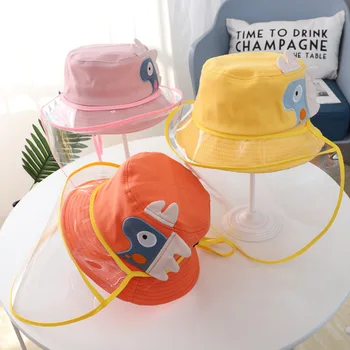 

Kids Anti-spitting Protective Bucket Hat Dustproof Cover Casquette Cap Boys Girls Cover Full Face Fisherman Cap for 6-24Months