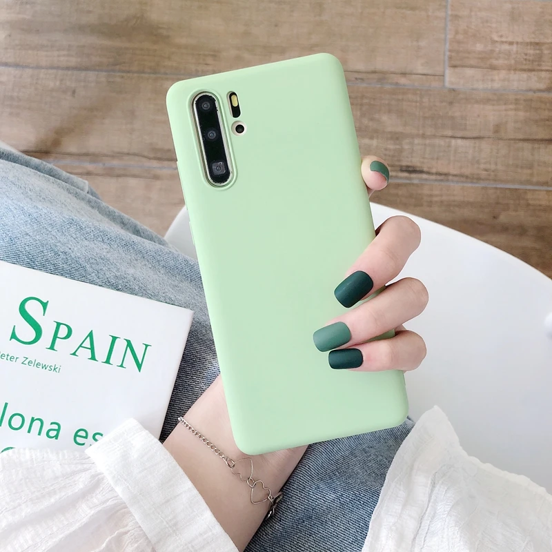 Цветной Матовый Мягкий силиконовый чехол из ТПУ для Huawei Y5P Y6P Y7P Y8P P40 Honor 8A 8X 9 9A 9C 9S 9X