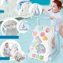 Высокое качество, детские ходунки, игрушки, многофункциональные, для малышей, на колесиках, сидя на стойке, ABS, музыкальные ходунки с регулируемым винтом для малышей