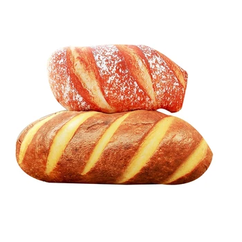 

HOT SALE 2Pcs 3D Simulation Bread Shape Pillow Soft Lumbar Back Cushion Plush Stuffed Gift Plush Toy