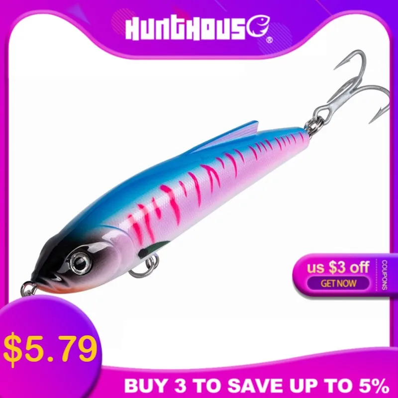 Hunthouse Тонущая приманка для рыбалки карандаш nomura master stickbait NBL9062 14 см 70 г для бас рыбалки с крючками происхождения pescar zander