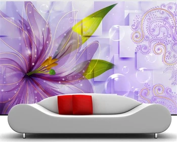 

3d Bedroom Wallpaper White Balloon Square Fancy Flowers Indoor TV Background Wall Decoration Mural Wallpaper