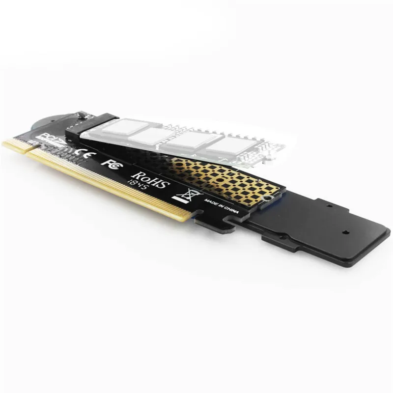 Адаптер Pcie X16 с радиатором M.2 Ssd M ключ для Pci Express карты расширения совместимый для Windows Xp/7/8/10 Полный скорость Blac