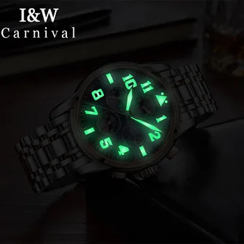 

ICH & W Leucht Automatische Uhr Männer Uhr Karneval Mechanische Uhren Business Wasserdichte Mond Phase Mens Armbanduhr montre ho