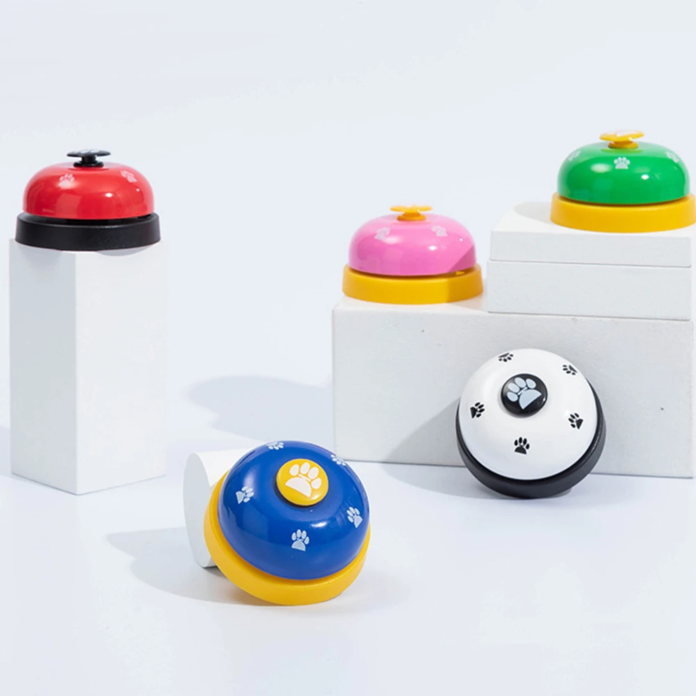 Pet IQ Training Bell Cute Printed Cat Dog Practical Training Bells Pets Communication Device Puppy Called Dinner Reminder Feeder-1