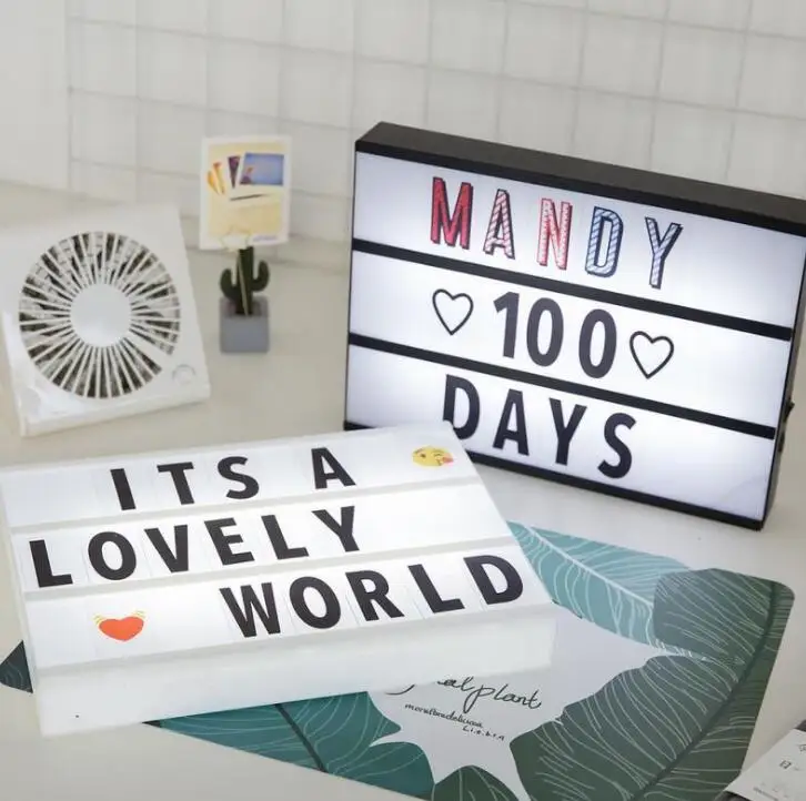 Ins decorative remote control LED lamp creative lamp box English alphabet lamp box decorative lamp night