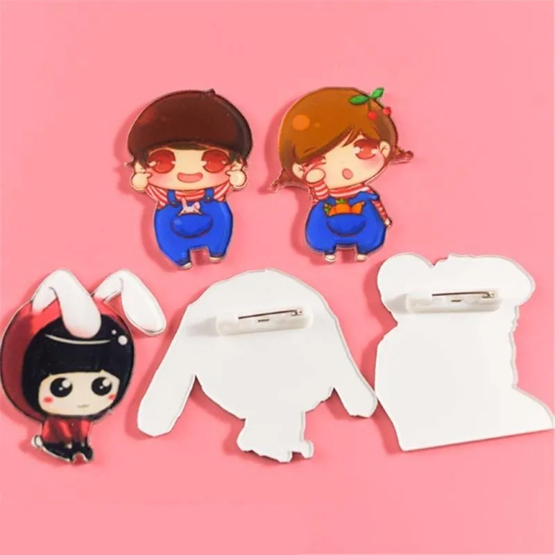 1 шт. мультфильм акриловые милая пара значок Бесплатная доставка иконки на штифт