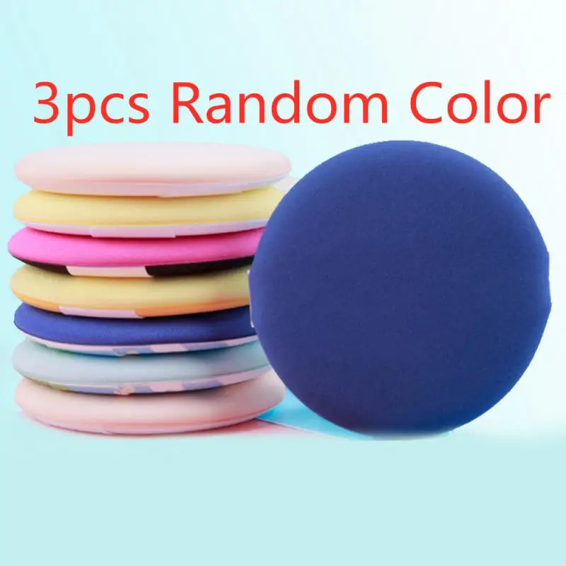 3pcs Random Color Профессиональная косметическая пудра, пуховка круглой формы, BB крем, пудра, пуховка, основа для лица, мягкая губка, косметика, красота, макияж, TSLM1 - Цвет: 3pcs Random Color