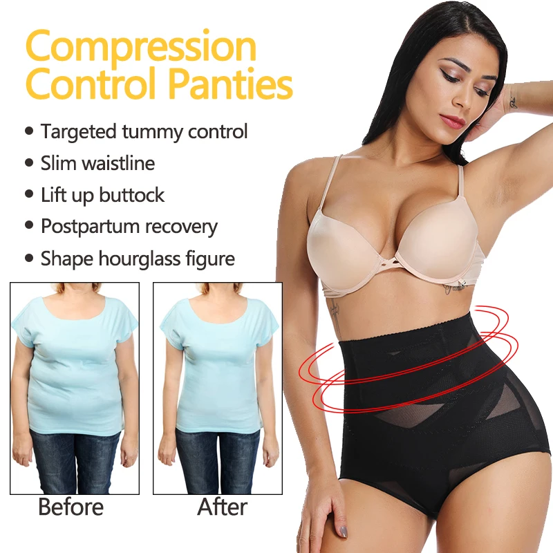 Women Body Shaper High Waist Tummy Control Panties Slimming Underwear Butt Lifter Waist Trainer Panty  Modeling Straps Briefs yummie shapewear