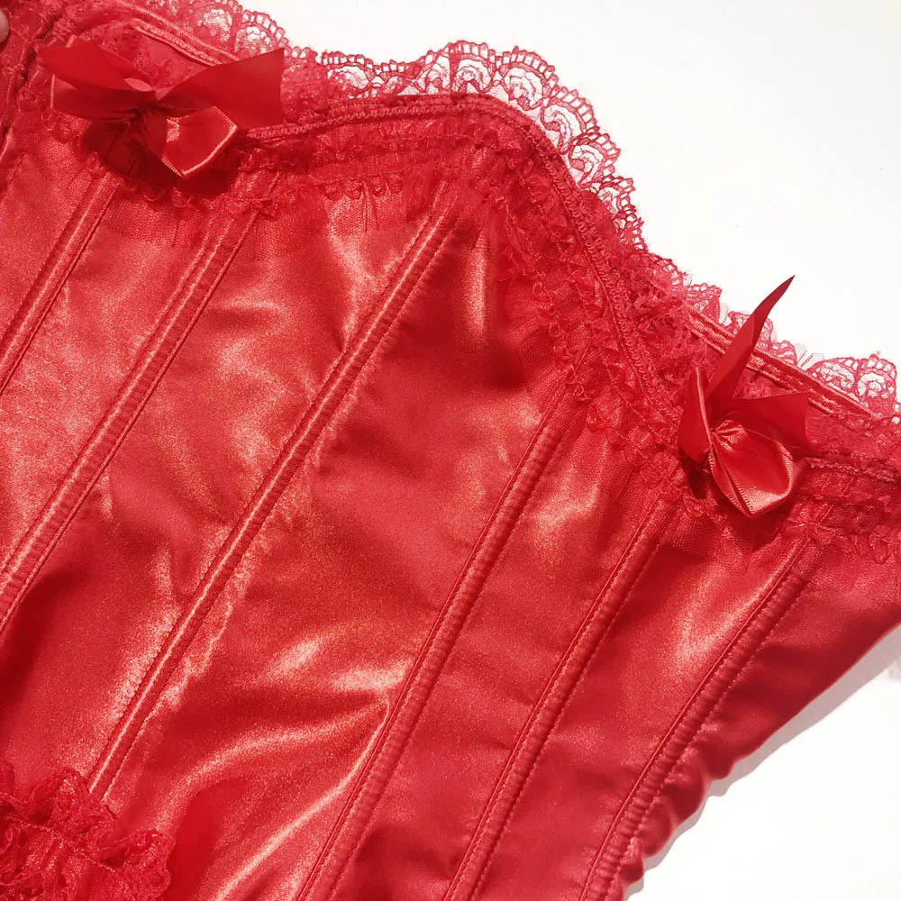 Утмеон Бурлеск Overbust красное платье с корсетом пачкой белый свадебный корсет