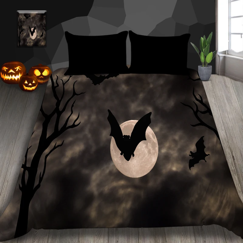 Набор постельного белья для Хэллоуина с 3D принтом, горячая Распродажа, подарки на праздник, пододеяльник с наволочкой, 3 шт - Цвет: 9