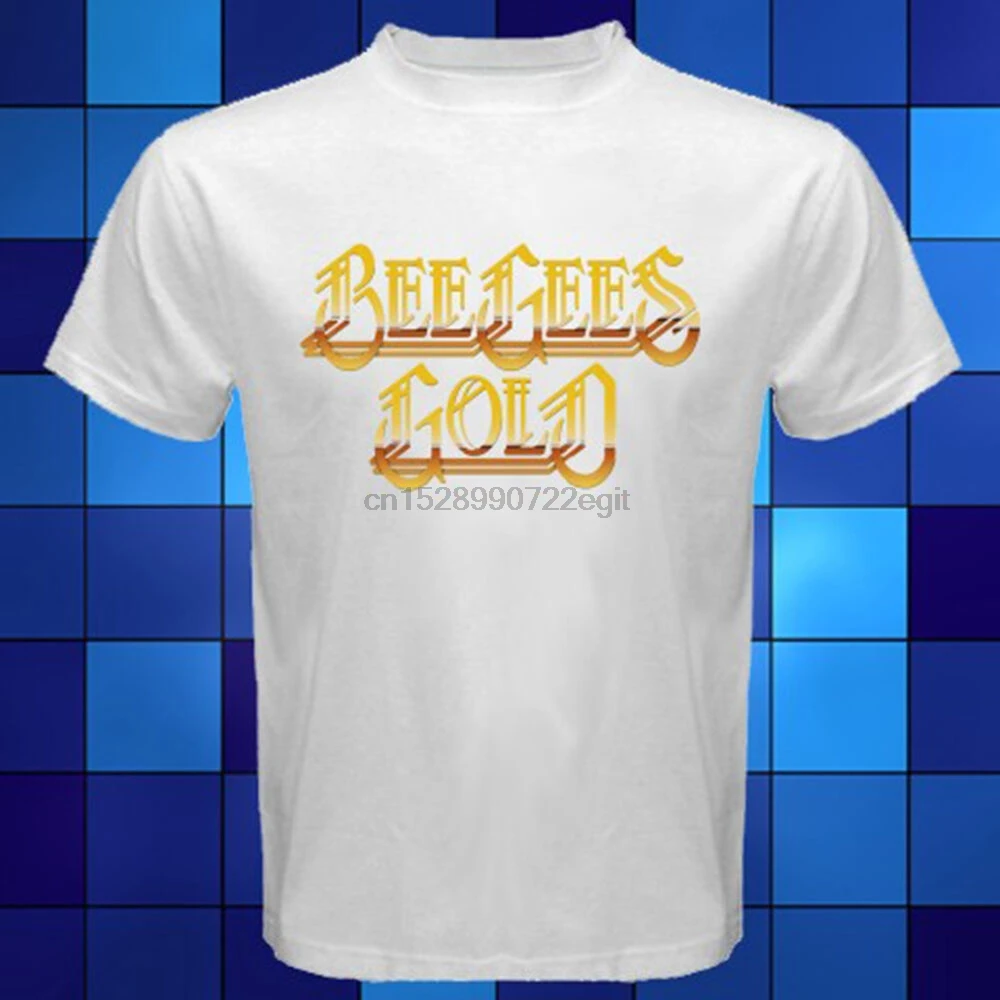 Bee Gees/белая футболка с золотым логотипом рок-группы Размеры S M L XL 2XL 3XL |