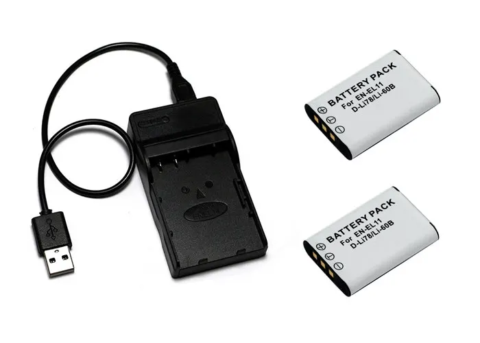 D-LI78 DLI78 EN-EL11 EL11 Батарея+ USB Зарядное устройство для Pentax Optio S1 M50 M60 V20 W60 L50 W80