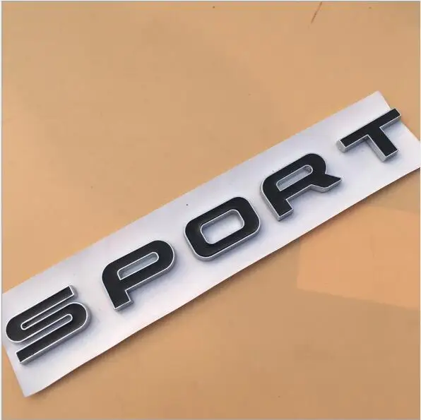 Спорт EVOQUE HSE роскошный Si4 SCV6 SDV6 SDV8 буквы номер автобиография бар эмблема значок для автомобильного стайлинга багажник наклейка для Land Rover - Название цвета: Black silver SPORT
