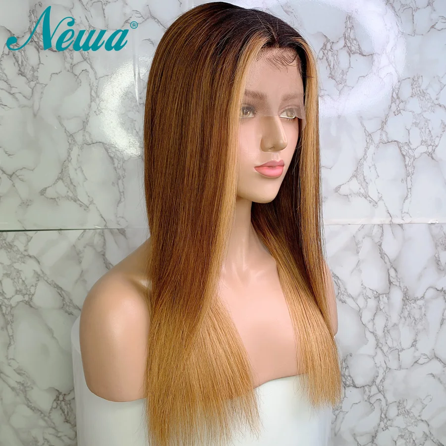 Newa волосы Омбре кружева фронта человеческих волос парики с волосами младенца светлые подчеркивает парик шнурка фронта бразильские Remy 13x6 цветные парики