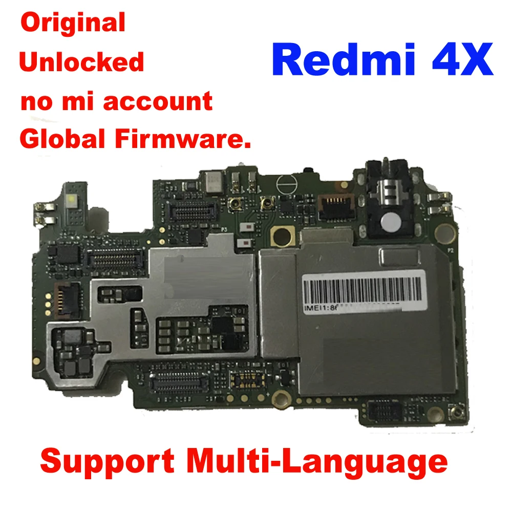 Original For Xiaomi Redmi 4x Mainboard Global Firmware Multi Language Unlock Motherboard Logic Circuits Fee Board Flex Cable Phone Accessory Bundles Sets Aliexpress