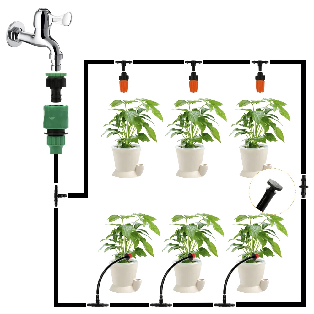 

137 Pcs 30M Irrigation Drip Kit Adjustable Automatic Micro Garden Irrigation System Atomizing Nozzles Drippers Watering Drip Kit