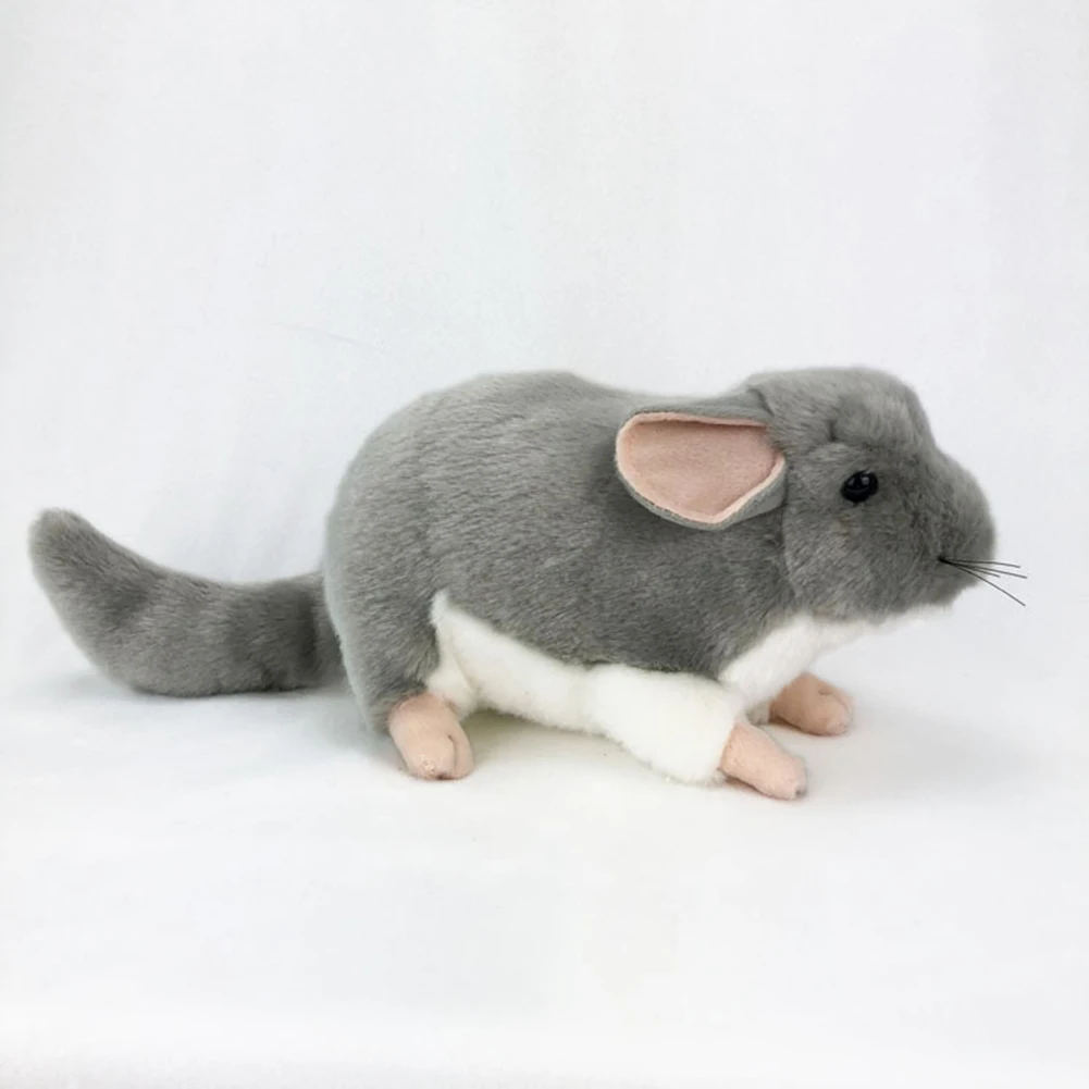 Realistic Chinchilla Mouse Animal Plush Stuffed Doll Kids Toy Home Desktop Decor Stuffed Plush Animals Gift 3