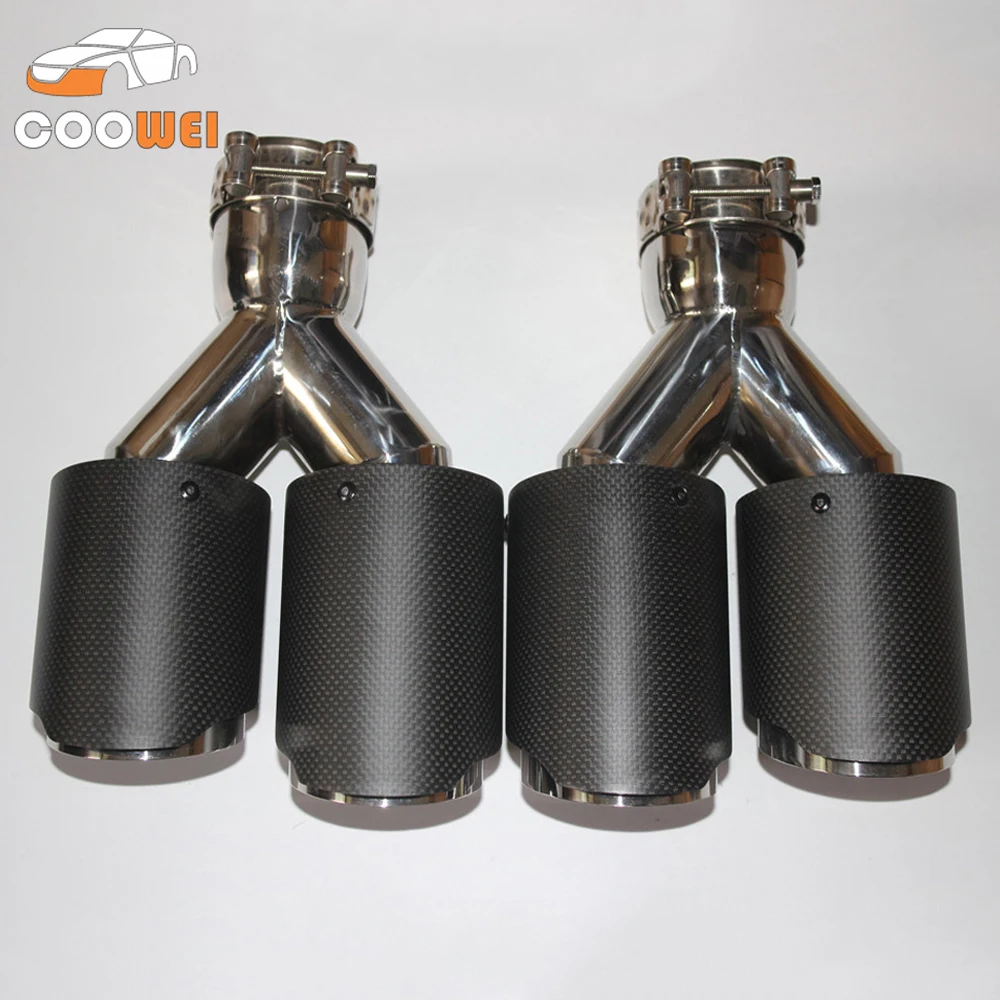 

2PCS 2.5" (63mm)Inlet 3.5" (89mm)Outlet Ak Style Carbon Fiber Exhaust Tip Universal Muffler Tips Dual Pipe Quad Tips