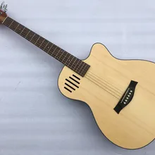 Акустическая Электрогитара 40 дюймов с вертикальной линией звукового отверстия, натуральный цвет, народная гитара cutway, 6 струн, акустическая гитара