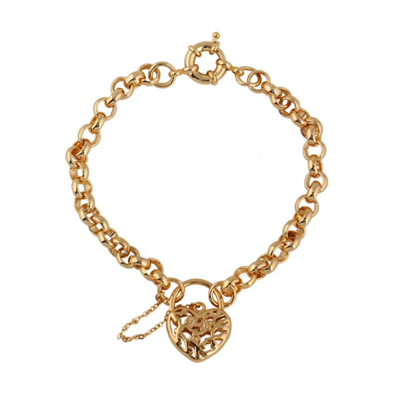 KUNIU-Filigree-Heart-Padlock-Bracelet-Chain-Fashion-Womens-Jewelry-Gold-Filled-Romantic-Delicate-for-Women-Girl (5)