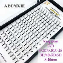 12 линий 8-16 или смешанные 0,07& 0,10& 0,15 локон предварительно сделанные веера ресницы 3D4D5D6D предварительно сделанные русский объем ресниц для наращивания длинный стержень