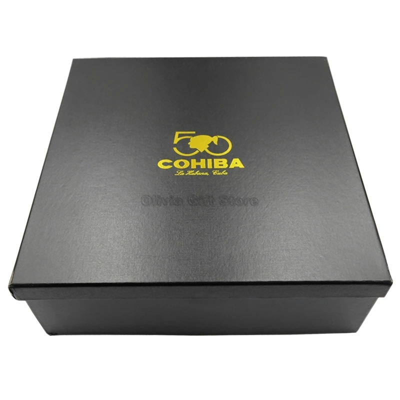 COHIBA 50th юбилей Классический круглый 4 слота фарфоровая сигарета пепельница для дома открытый инструмент для курения табака подарочная коробка