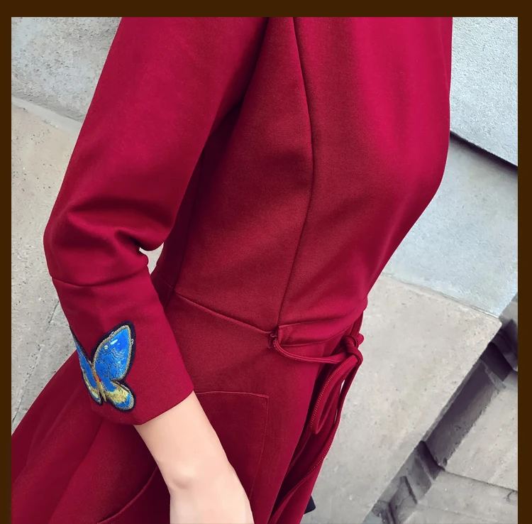 Dress Winter Korean-style New Style Fashion Long Sleeve WOMEN'S Dress V-neck Slim Fit Big Skirt