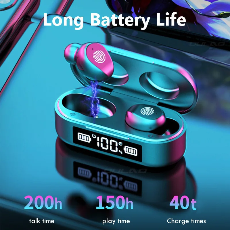 TWS Bluetooth 5.1 Earphones LED Display Mini Wireless Bluetooth Headphones Touch Stereo Sports Earbuds With Microphones Headsets