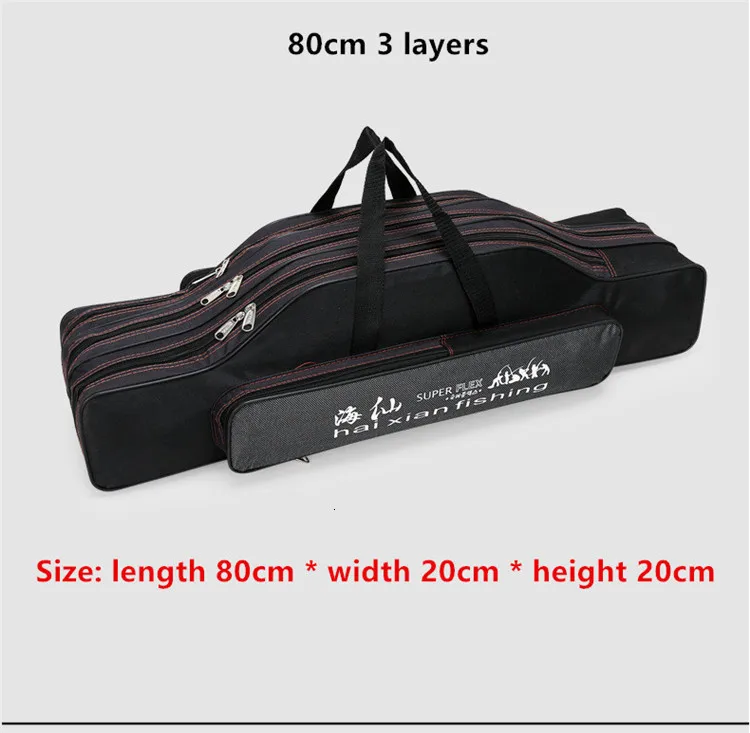 70 см, 80 см, 90 см, водонепроницаемый чехол для удочки, сумка для рыболовных инструментов, 2/3 слой, холст, многофункциональный рюкзак для спорта на открытом воздухе