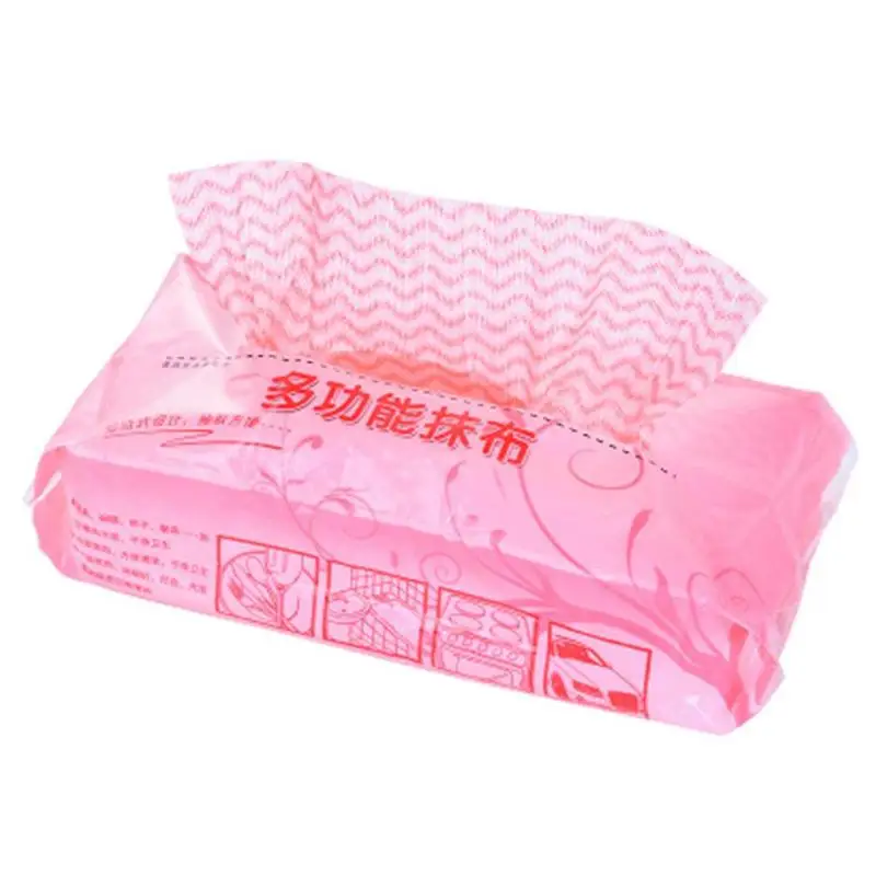 80 шт./пакет кухонная одноразовая салфетка из нетканого материала для мытья посуды кухонные чистящие инструменты - Цвет: Розовый