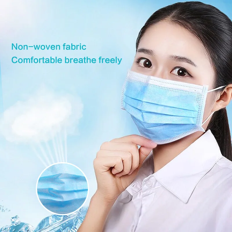 

1PCS/50Pcs per box Disposable 4Ply Thickened Nonwoven with Active Carbon Face Mask Anti Fog And Haze Dustproof Health Care Mask
