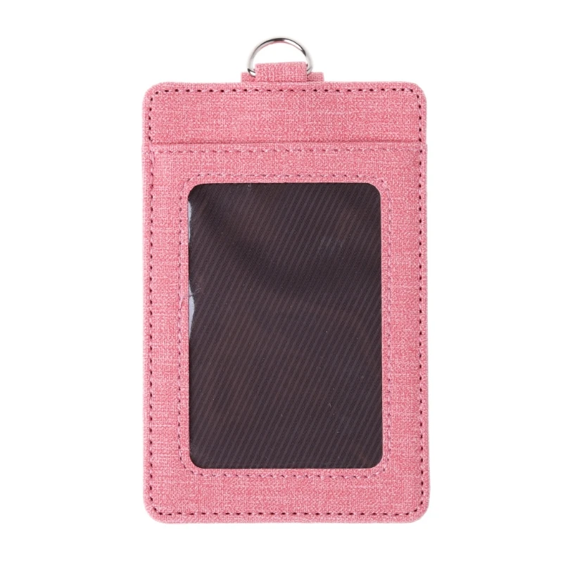 Pink Модный унисекс Чехол для карт из синтетической кожи держатель для карт с окошком для удостоверения личности чехол для карт для офиса и автобуса аксессуары для Бейджа - Цвет: Pink