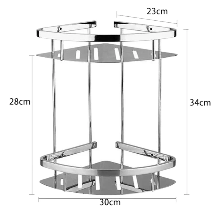 

Non Rust Stainless Steel Bath Corner Caddy Shower Storage Shelf Basket Bathroom Wall Rack Shelf Home Kitchen Garden O