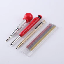 

Solid Carpenter Pencil Set 2pcs Solid Carpenter Pencils with 6 Pencil Refills Center Punch Scribing Pencil Construction Marker